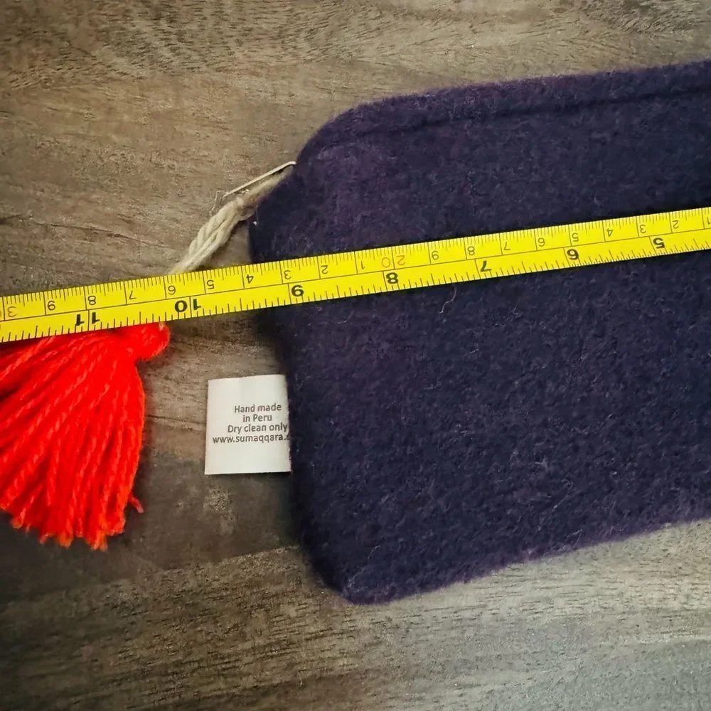 Peru Llama Alpaca Boho Wool Sumaq Qara Zipper Cosmetic Bag